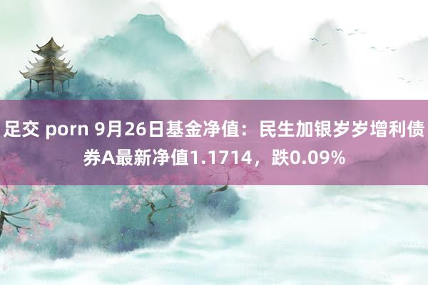 足交 porn 9月26日基金净值：民生加银岁岁增利债券A最新净值1.1714，跌0.09%