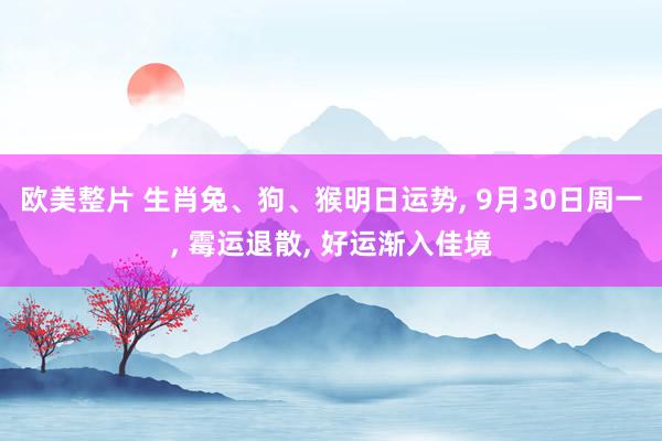 欧美整片 生肖兔、狗、猴明日运势， 9月30日周一， 霉运退散， 好运渐入佳境