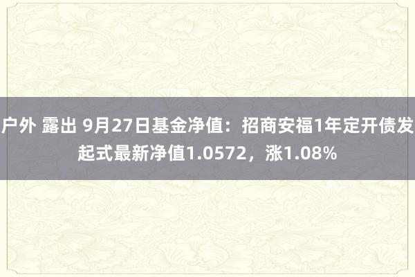 户外 露出 9月27日基金净值：招商安福1年定开债发起式最新净值1.0572，涨1.08%