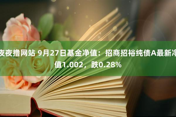 夜夜撸网站 9月27日基金净值：招商招裕纯债A最新净值1.002，跌0.28%