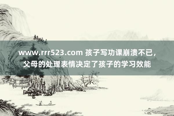 www.rrr523.com 孩子写功课崩溃不已，父母的处理表情决定了孩子的学习效能