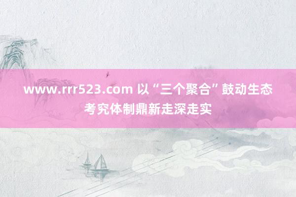 www.rrr523.com 以“三个聚合”鼓动生态考究体制鼎新走深走实