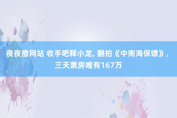 夜夜撸网站 收手吧释小龙， 翻拍《中南海保镖》， 三天票房唯有167万