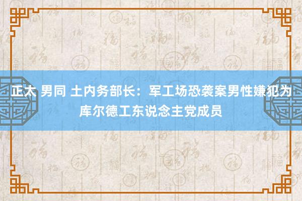 正太 男同 土内务部长：军工场恐袭案男性嫌犯为库尔德工东说念主党成员