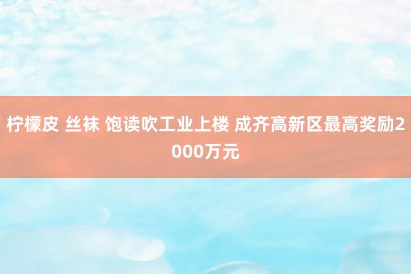 柠檬皮 丝袜 饱读吹工业上楼 成齐高新区最高奖励2000万元