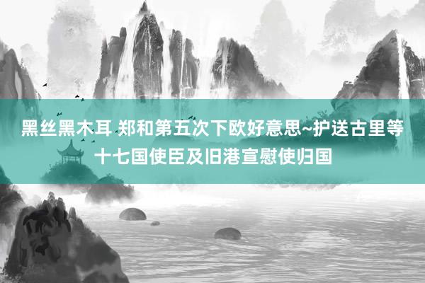 黑丝黑木耳 郑和第五次下欧好意思~护送古里等十七国使臣及旧港宣慰使归国