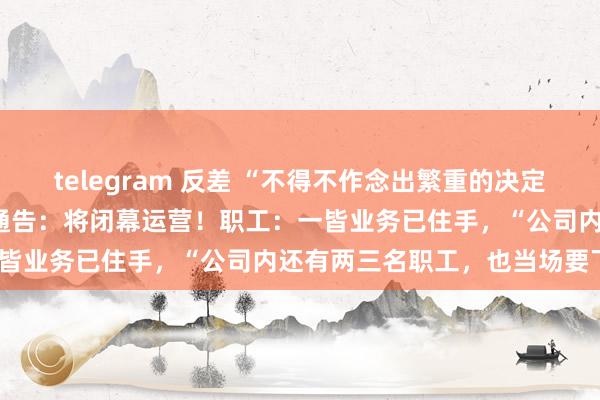 telegram 反差 “不得不作念出繁重的决定”，ROIDMI睿米一会儿通告：将闭幕运营！职工：一皆业务已住手，“公司内还有两三名职工，也当场要下野”