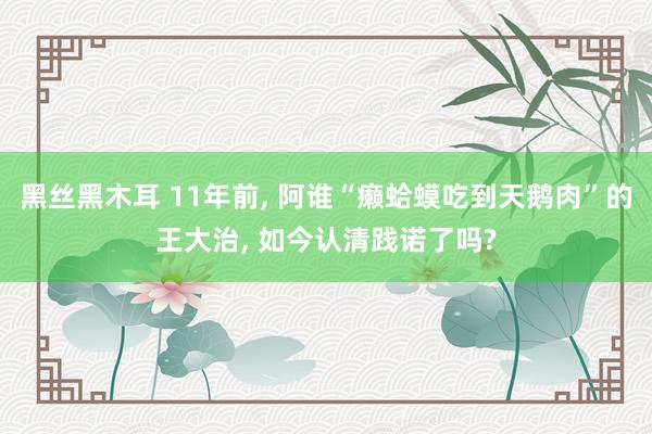 黑丝黑木耳 11年前， 阿谁“癞蛤蟆吃到天鹅肉”的王大治， 如今认清践诺了吗?