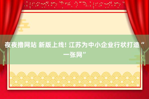 夜夜撸网站 新版上线! 江苏为中小企业行状打造“一张网”