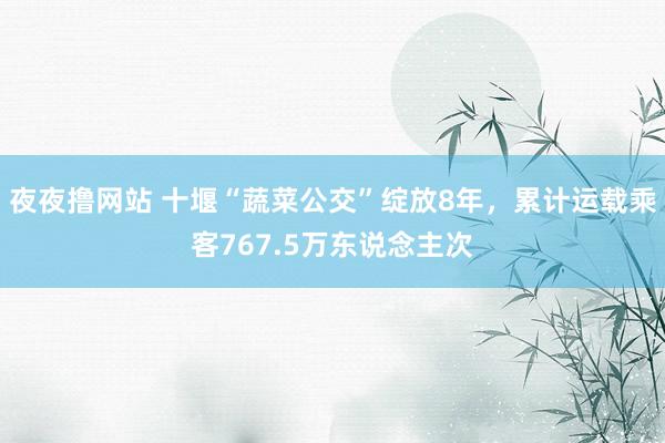 夜夜撸网站 十堰“蔬菜公交”绽放8年，累计运载乘客767.5万东说念主次