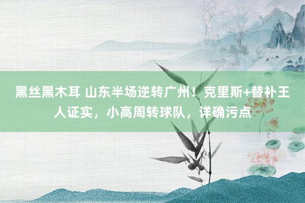 黑丝黑木耳 山东半场逆转广州！克里斯+替补王人证实，小高周转球队，详确污点